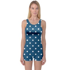 Polka-dots One Piece Boyleg Swimsuit by nateshop