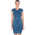 Polka-dots Capsleeve Drawstring Dress  View1