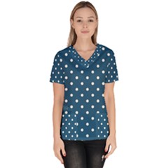 Polka-dots Women s V-neck Scrub Top by nateshop