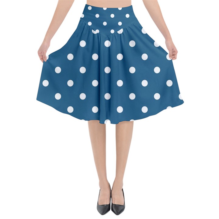 Polka-dots Flared Midi Skirt