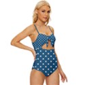 Polka-dots Knot Front One-Piece Swimsuit View3