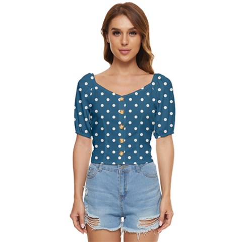 Polka-dots Button Up Blouse by nateshop