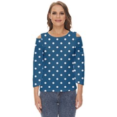 Polka-dots Cut Out Wide Sleeve Top