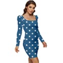 Polka-dots Women Long Sleeve Ruched Stretch Jersey Dress View2