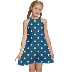 Polka-dots Kids  Halter Collar Waist Tie Chiffon Dress by nateshop