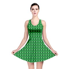 Light Green Christmas Tree Reversible Skater Dress by nateshop