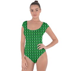 Light Green Christmas Tree Short Sleeve Leotard  by nateshop