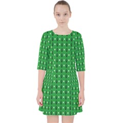 Light Green Christmas Tree Quarter Sleeve Pocket Dress by nateshop