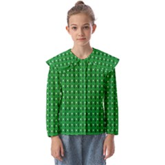 Light Green Christmas Tree Kids  Peter Pan Collar Blouse by nateshop