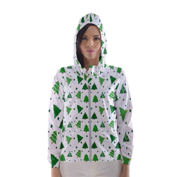 Christmas-trees Women s Hooded Windbreaker