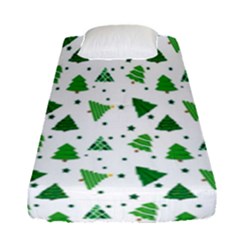 Christmas-trees Fitted Sheet (single Size) by nateshop