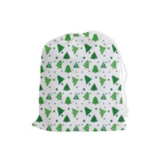 Christmas-trees Drawstring Pouch (large) by nateshop