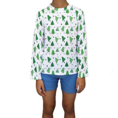 Christmas-trees Kids  Long Sleeve Swimwear by nateshop