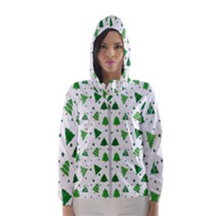 Christmas-trees Women s Hooded Windbreaker by nateshop