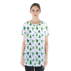 Christmas-trees Skirt Hem Sports Top by nateshop