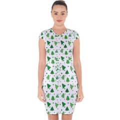 Christmas-trees Capsleeve Drawstring Dress  by nateshop