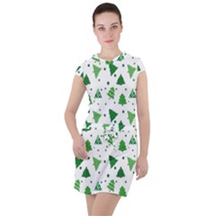 Christmas-trees Drawstring Hooded Dress by nateshop