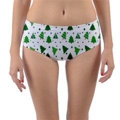 Christmas-trees Reversible Mid-waist Bikini Bottoms by nateshop