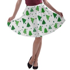 Christmas-trees A-line Skater Skirt by nateshop