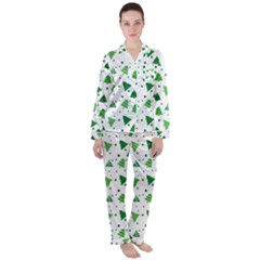 Christmas-trees Satin Long Sleeve Pajamas Set