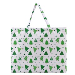 Christmas-trees Zipper Large Tote Bag by nateshop