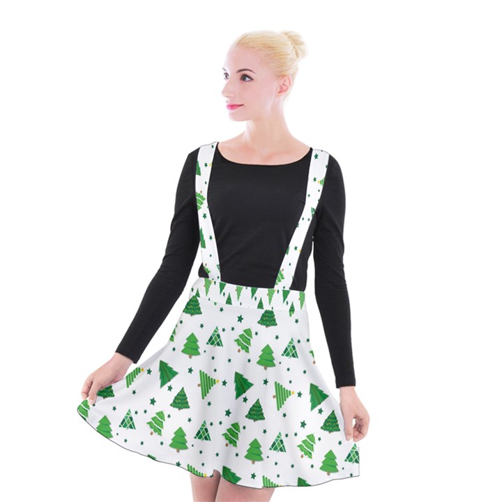 Christmas-trees Suspender Skater Skirt