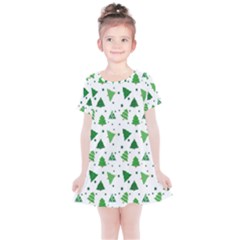 Christmas-trees Kids  Simple Cotton Dress by nateshop