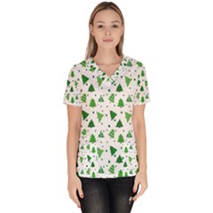 Christmas-trees Women s V-neck Scrub Top by nateshop