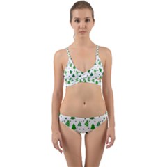 Christmas-trees Wrap Around Bikini Set by nateshop