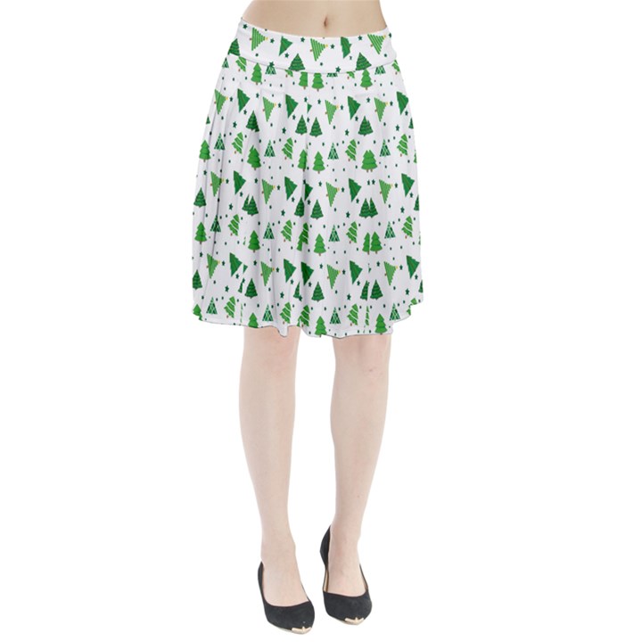 Christmas-trees Pleated Skirt