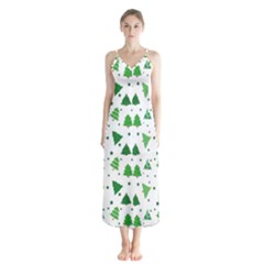 Christmas-trees Button Up Chiffon Maxi Dress by nateshop