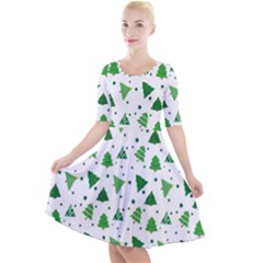 Christmas-trees Quarter Sleeve A-line Dress by nateshop