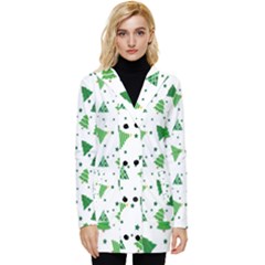 Christmas-trees Button Up Hooded Coat  by nateshop