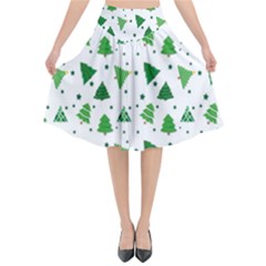 Christmas-trees Flared Midi Skirt by nateshop