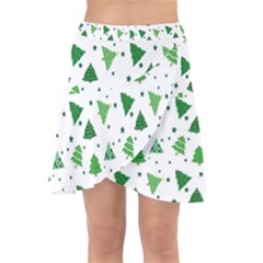 Christmas-trees Wrap Front Skirt by nateshop