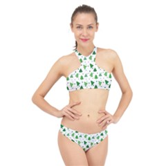 Christmas-trees High Neck Bikini Set by nateshop