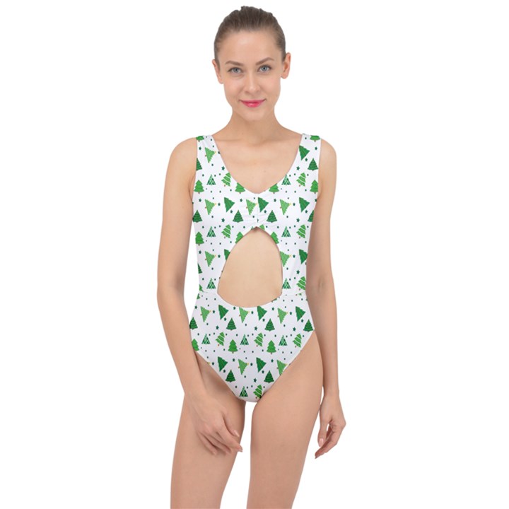 Christmas-trees Center Cut Out Swimsuit