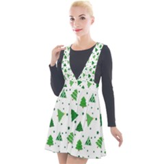 Christmas-trees Plunge Pinafore Velour Dress by nateshop