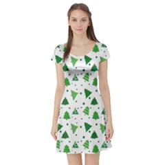 Christmas-trees Short Sleeve Skater Dress by nateshop