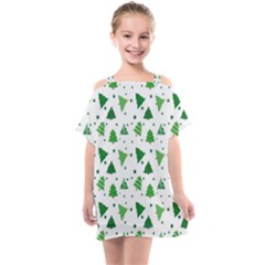 Christmas-trees Kids  One Piece Chiffon Dress by nateshop