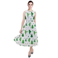 Christmas-trees Round Neck Boho Dress by nateshop