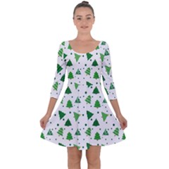 Christmas-trees Quarter Sleeve Skater Dress by nateshop