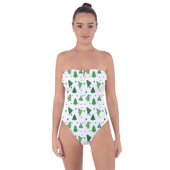 Christmas-trees Tie Back One Piece Swimsuit