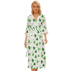 Christmas-trees Midsummer Wrap Dress by nateshop