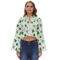 Christmas-trees Boho Long Bell Sleeve Top