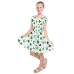 Christmas-trees Kids  Short Sleeve Dress