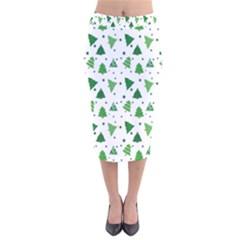 Christmas-trees Velvet Midi Pencil Skirt by nateshop