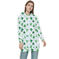 Christmas-trees Women s Long Oversized Pullover Hoodie by nateshop