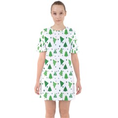 Christmas-trees Sixties Short Sleeve Mini Dress by nateshop