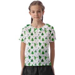 Christmas-trees Kids  Frill Chiffon Blouse by nateshop